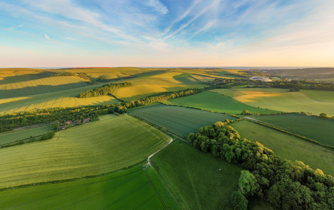 Aerial photo of South Downs