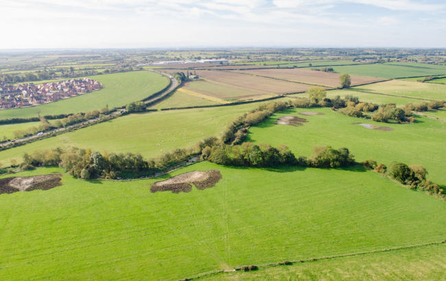 Aerial view of countryside in Buckinghamshire