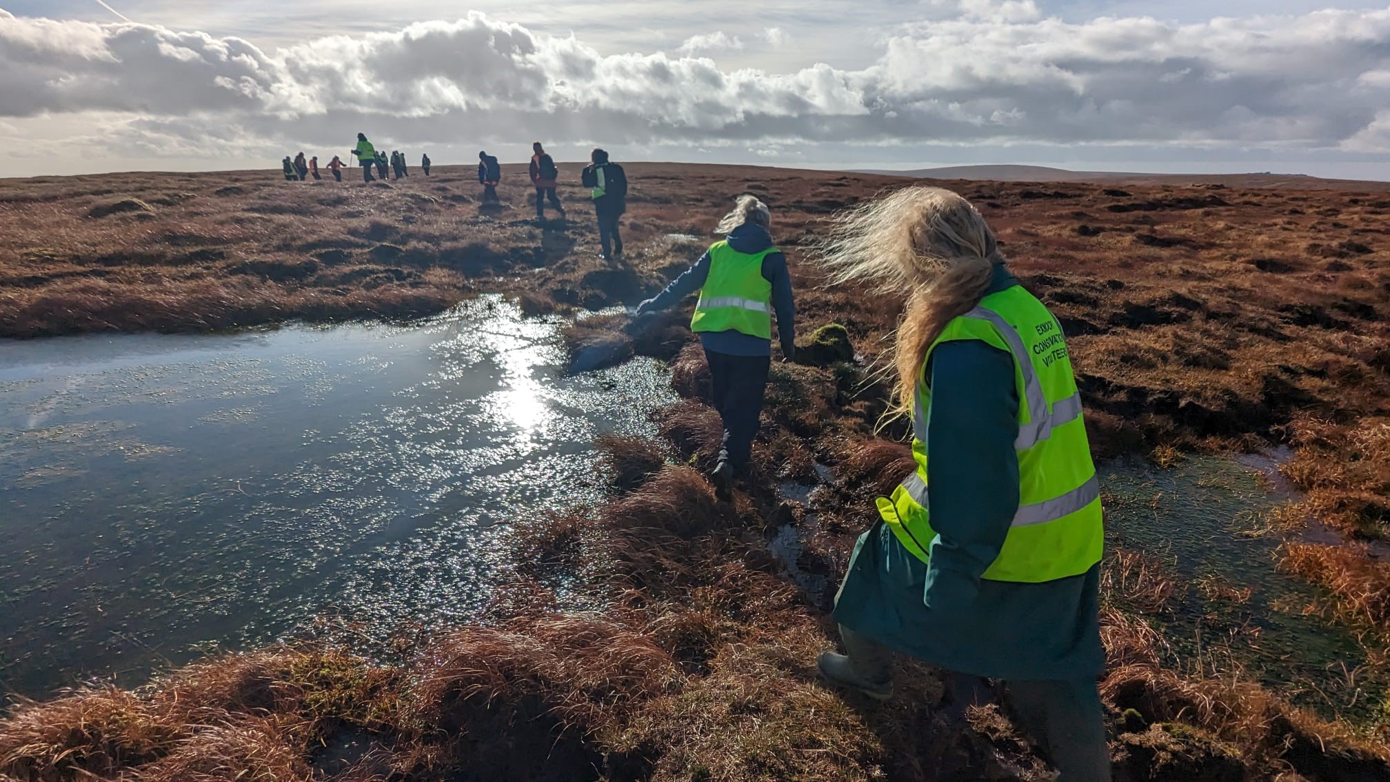 peat partnerships members on Dartmoor peatland