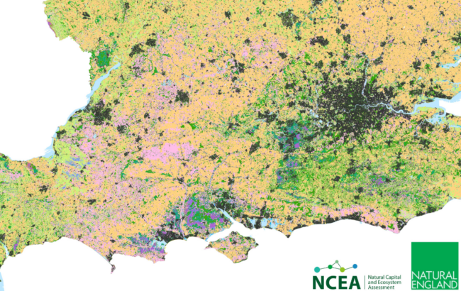 Illustrative map of the Living England habitat map.