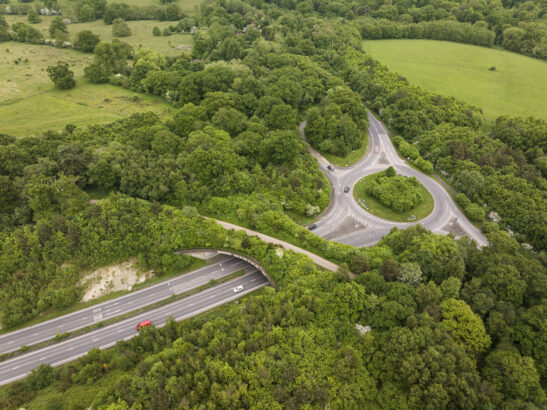An aerial view of Lamberhurst Green Bridge (A21) Credit: National Highways 